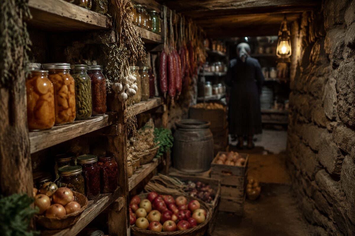 A stocked root cellar